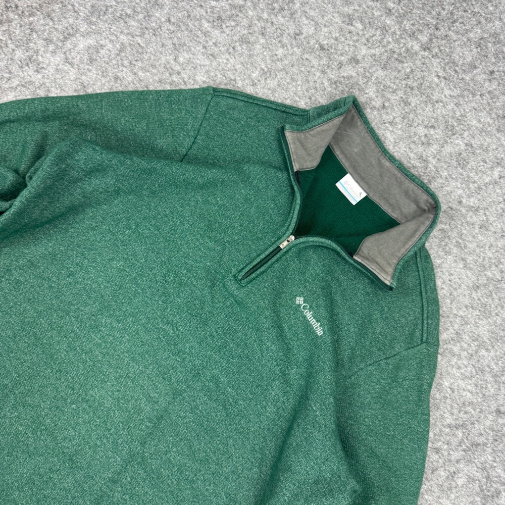 Columbia Mens Green Hart Mountain II Quarter Zip Fleece Pullover AM1534 Size L